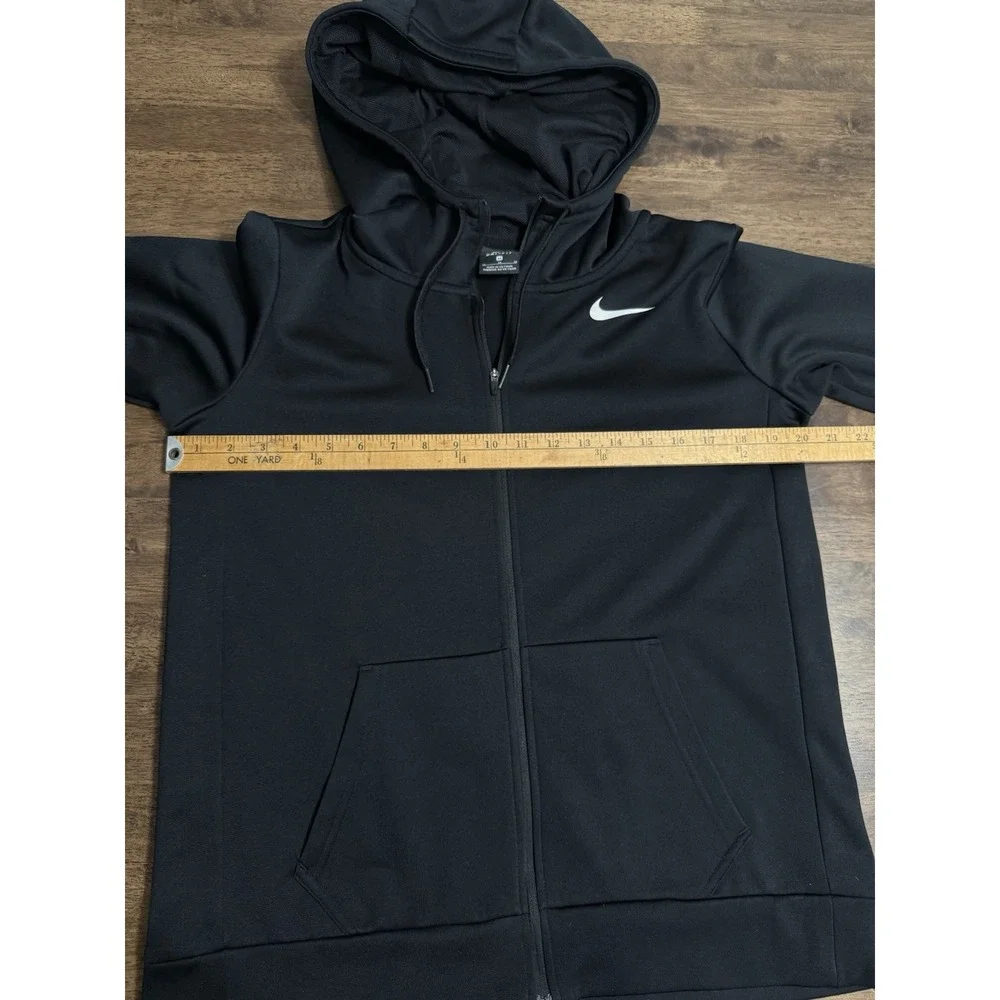 Nike Dri-FIT Full Zip Hoodie Womens Medium Black Swoosh Active Athletic Jacket